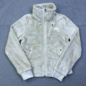 North Face Women's Osito Flow Jacket S Vintage White Full Zip Fuzzy Pile Fleece